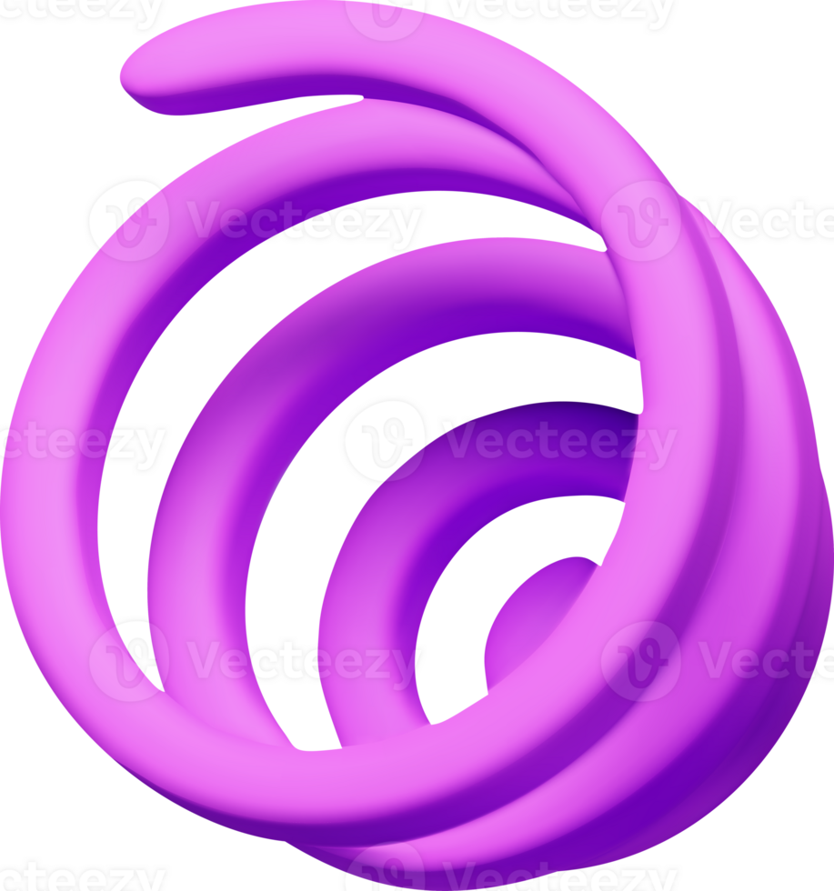 3d purple spiral confetti, colorful serpentine ribbon png