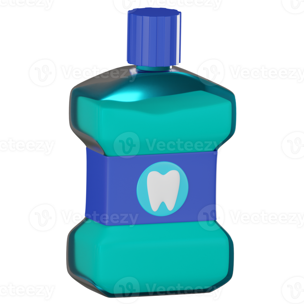 3D Render Mouth Wash Illustration Icon png