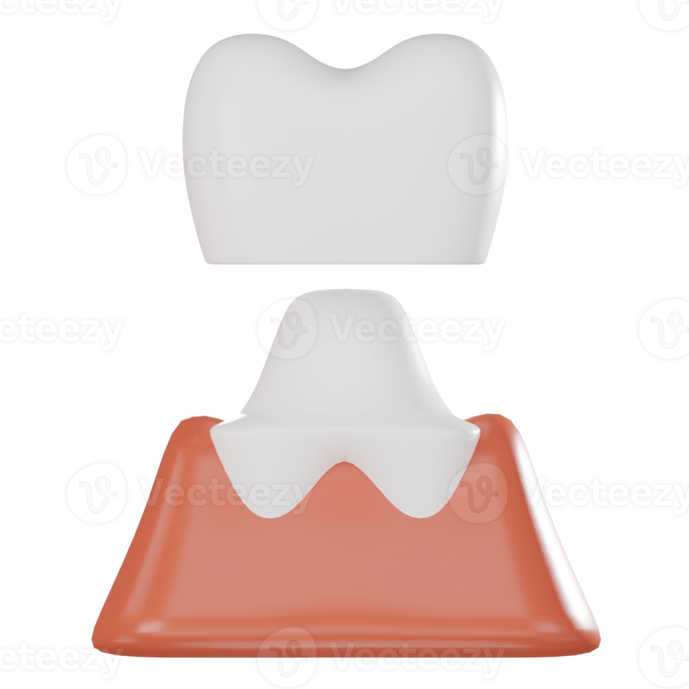 3D Render Dental Crown Illustration Icon png