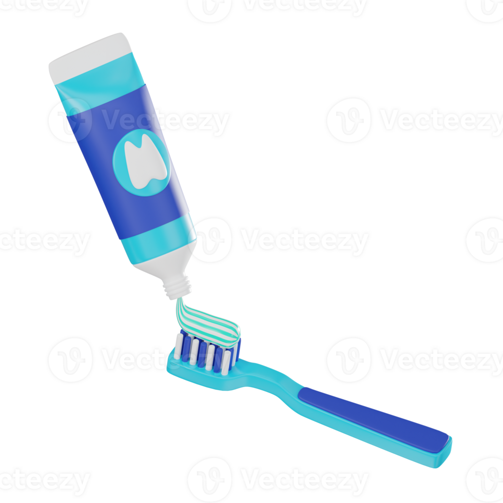 3D Render Toothpaste with Toothpaste Tube Illustration Icon png
