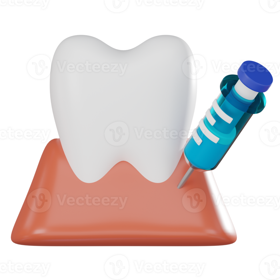 3D Render Teeth Anesthesia Illustration Icon png