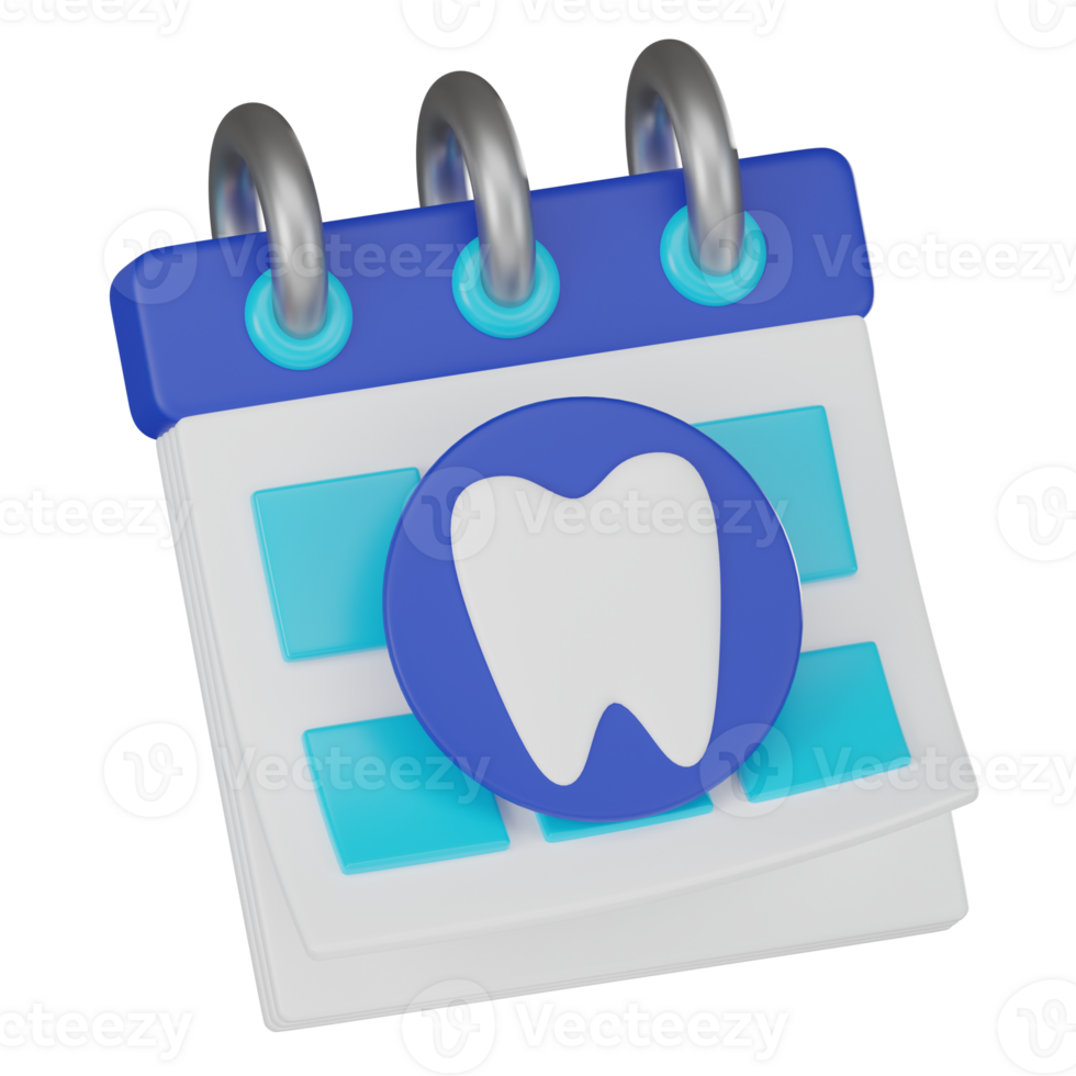 3D Render Dental Schedule Illustration Icon png