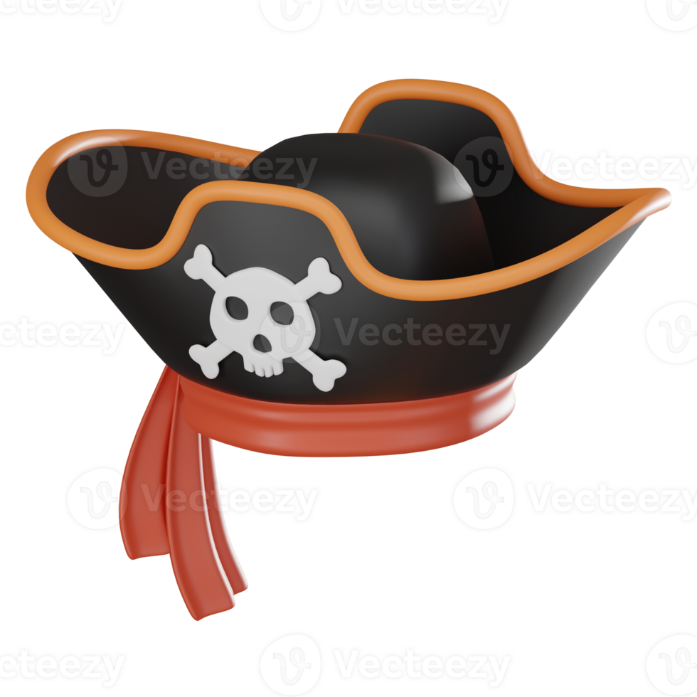 3D Render Pirate Hat Icon llustration png