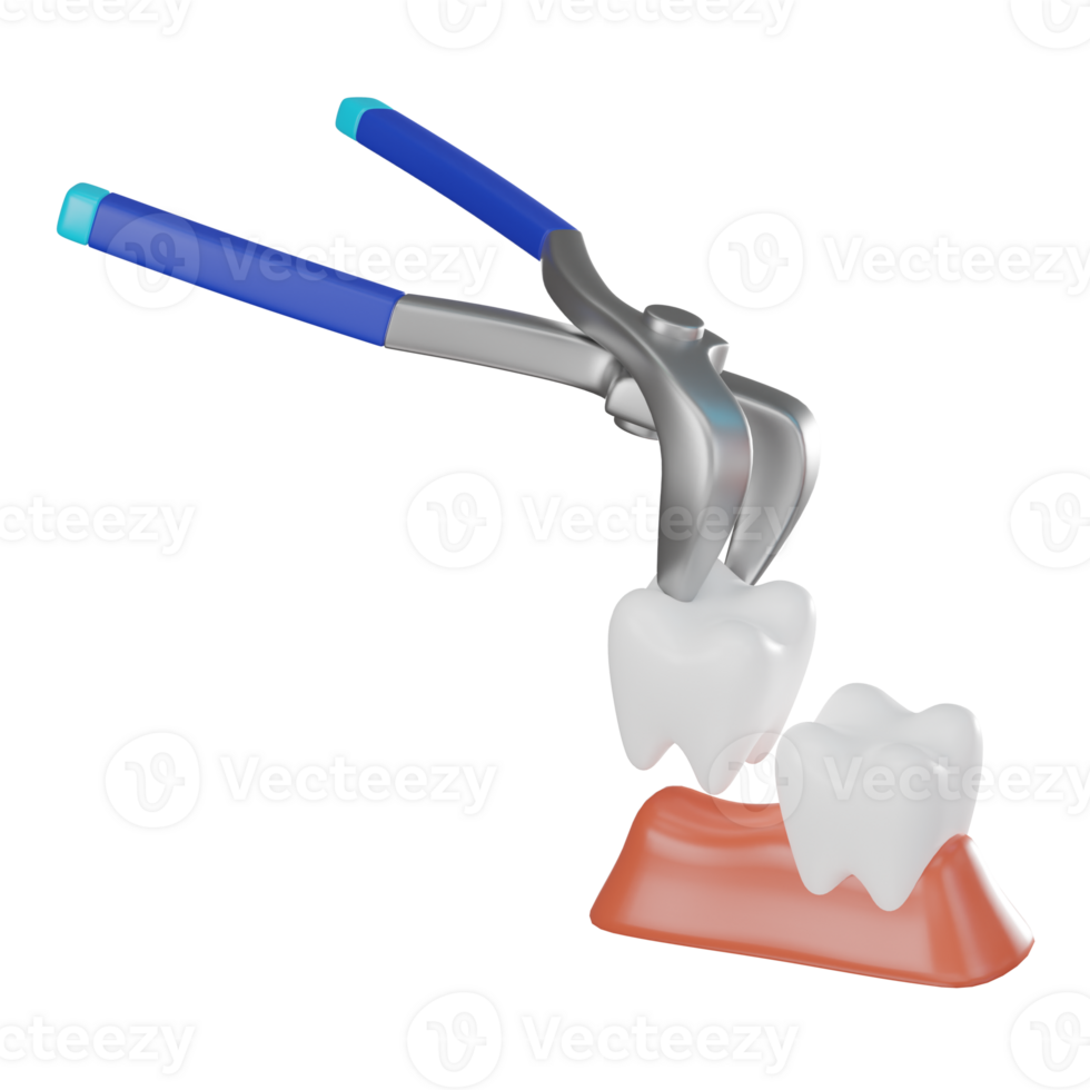 3D Render Tooth Extraction Illustration Icon png