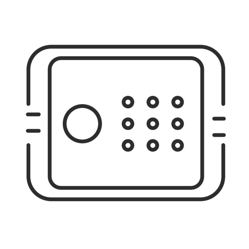 Safe icon with editable stroke. Bank security vector