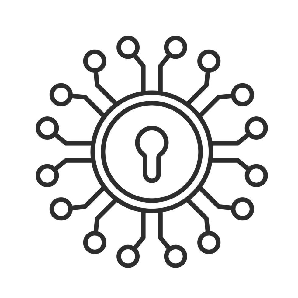 Cyber security icon digital protection. Online security web design. vector