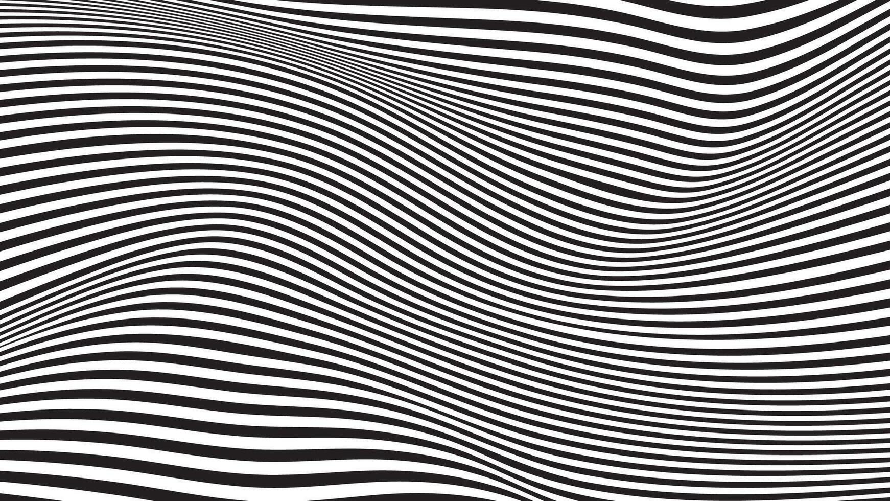Optical illusion lines background. Abstract 3d black and white wave. Conceptual design of optical illusion . vector