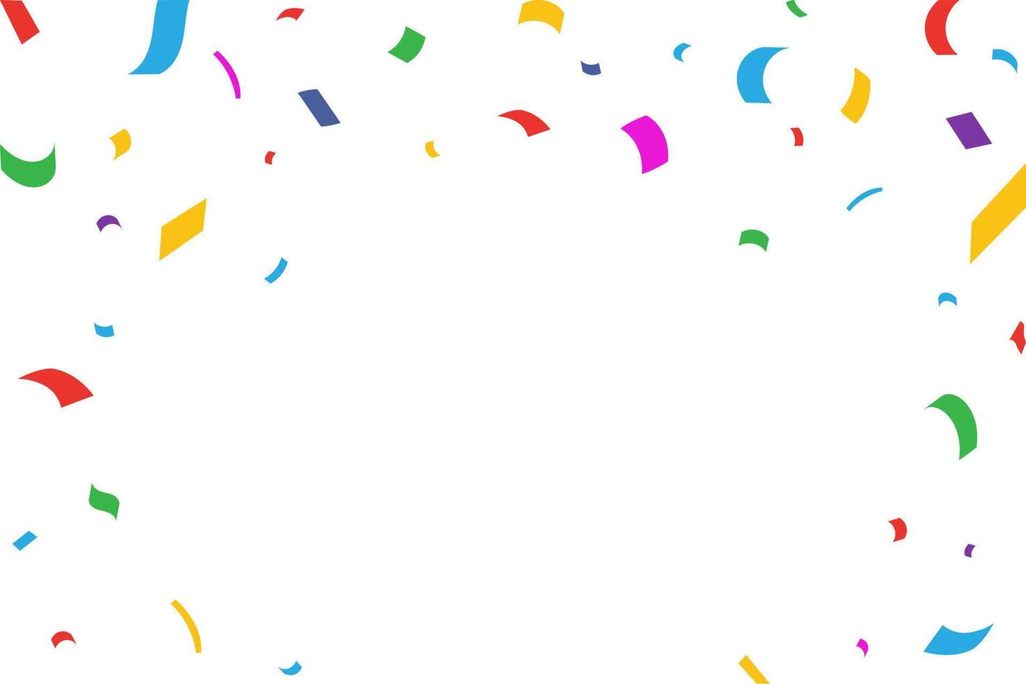 Colorful confetti birthday background. Celebration event and party confetti and ribbons. vector
