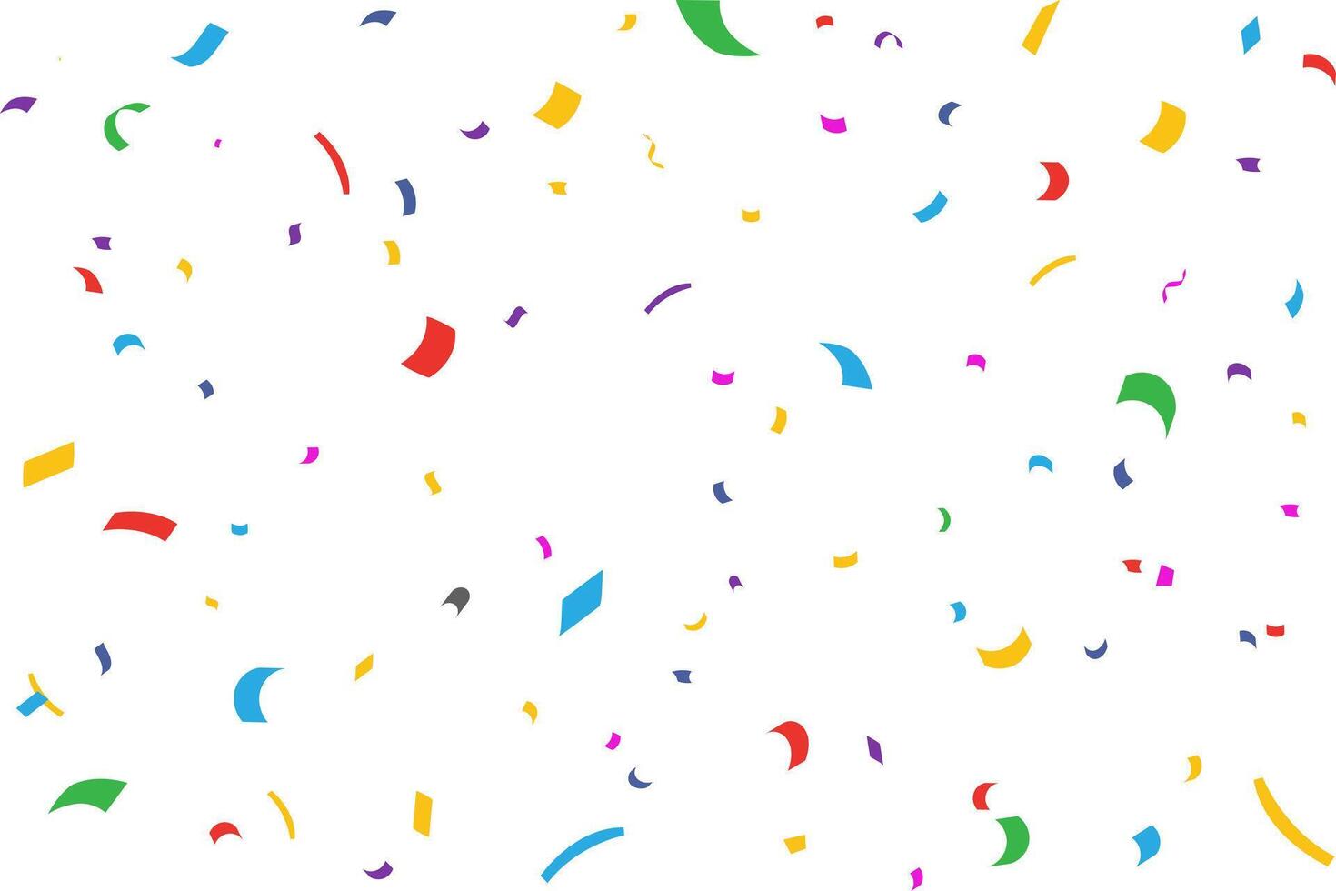 Colorful ribbons and confetti Can be separated from a white background. Confetti flying for celebration party banner. Falling shiny Colorful confetti isolated vector