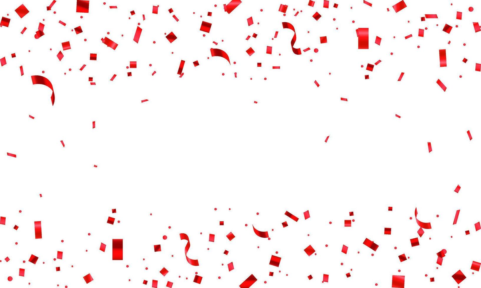 Red confetti. Confetti celebration party background design. happy holiday celebration template. festival party, congratulations vector