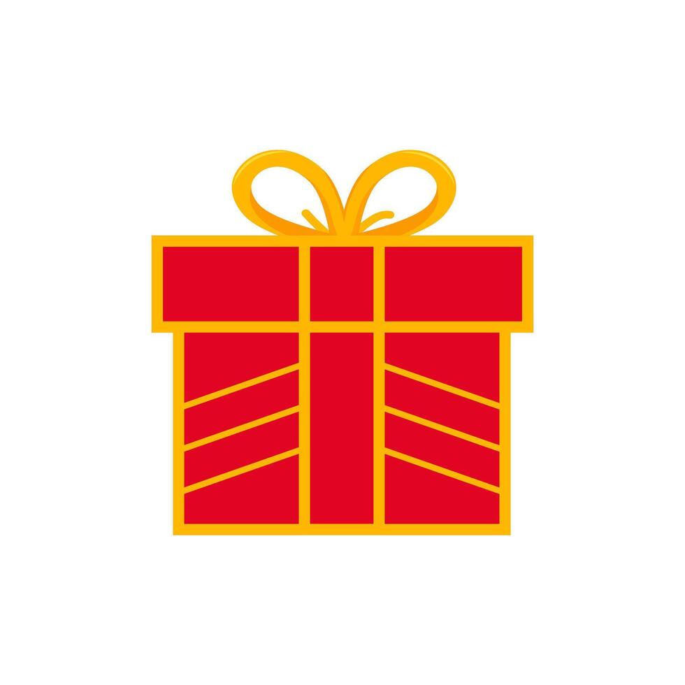 Gift box icon. Red and yellow gift boxes with decorative ribbons. christmas gift box with ribbon vector