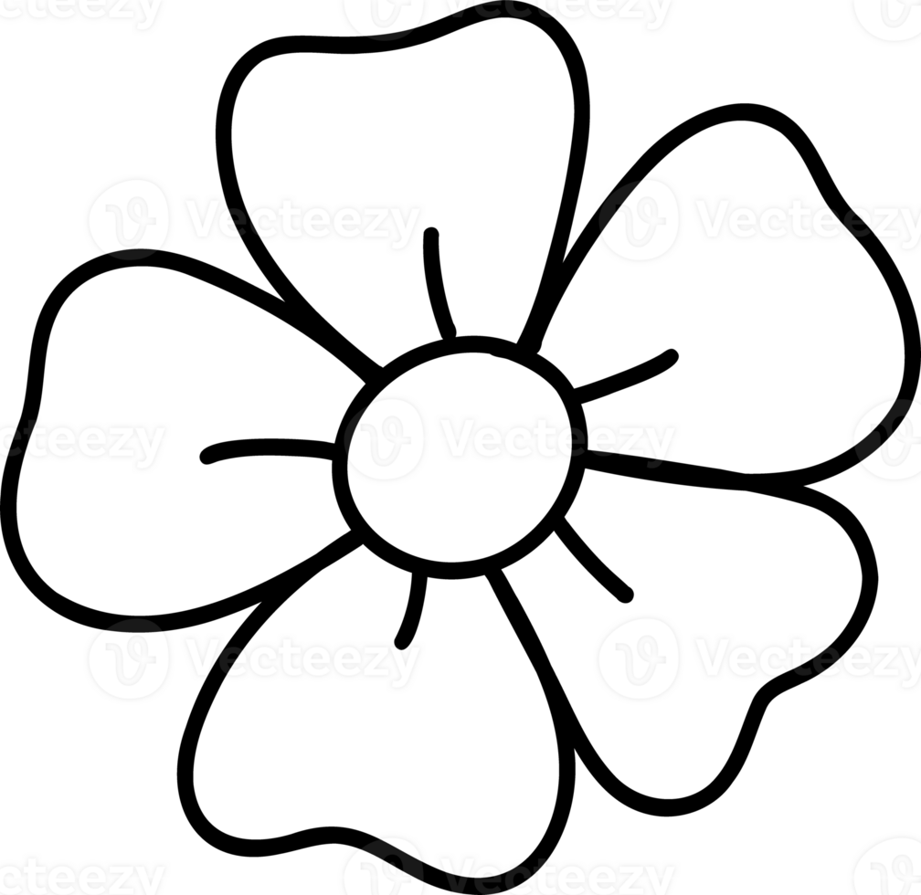 Retro Flower doodle png