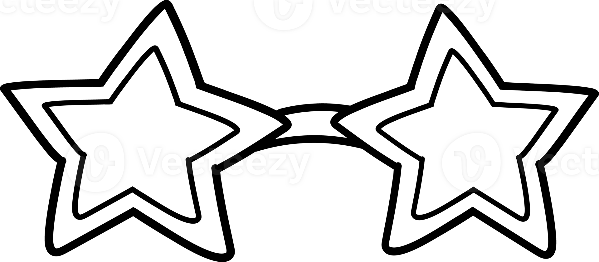 Retro Groovy Star glasses coloring image png