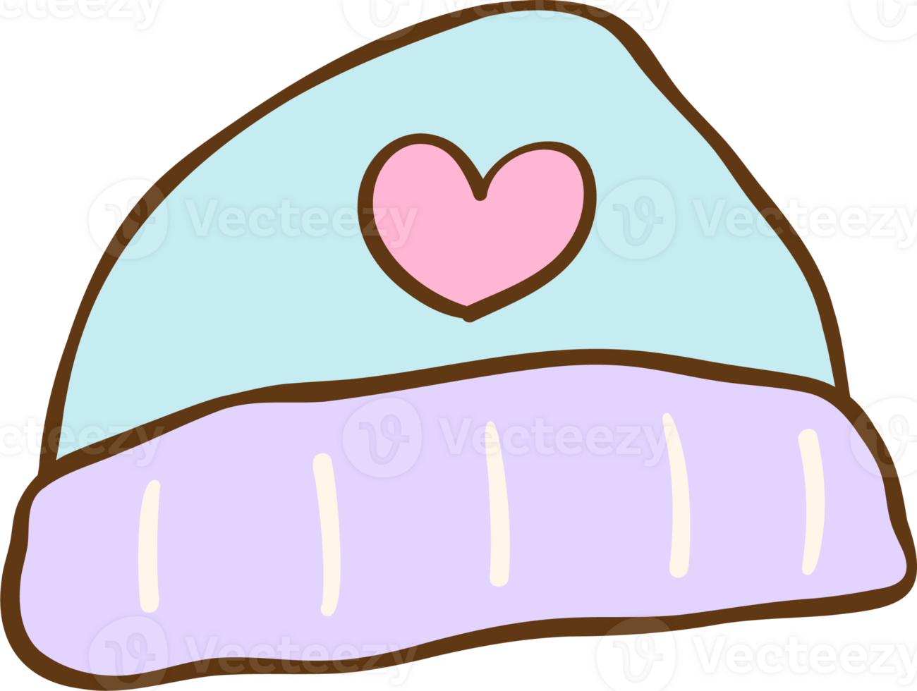 Groovy Winter blue hat Illustration Pastel Bookish png