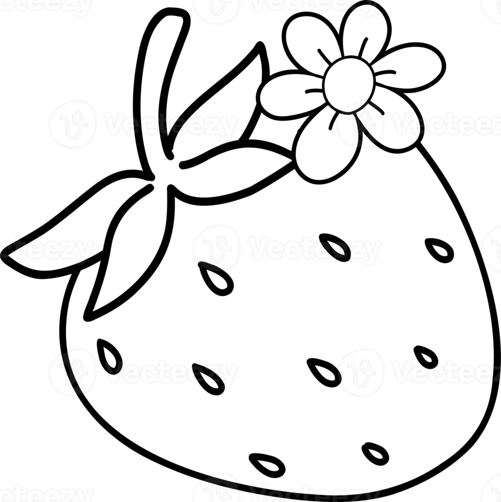 Retro Strawberry coloring image png