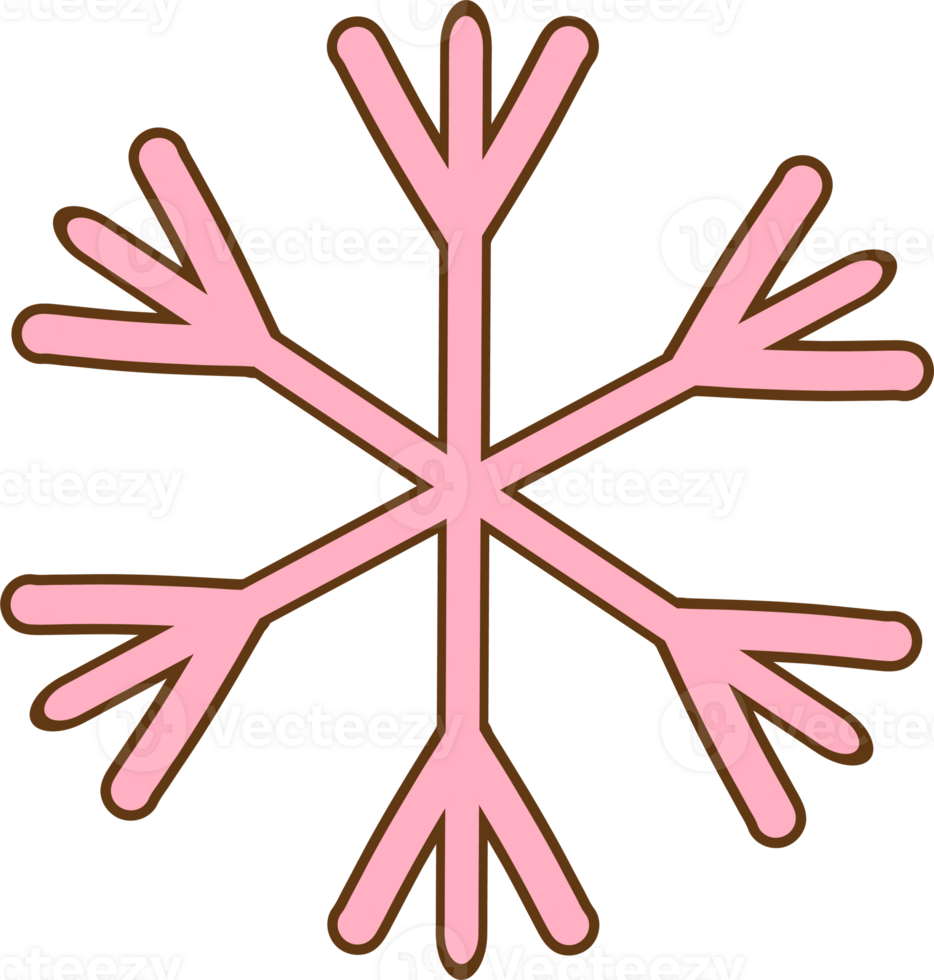 Winter pink snowflake Illustration Pastel Bookish png