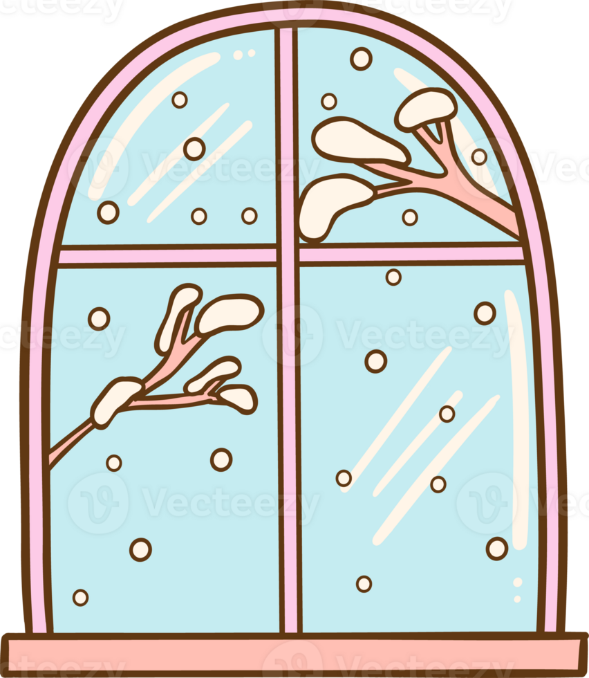 Winter Snow Window doodle png