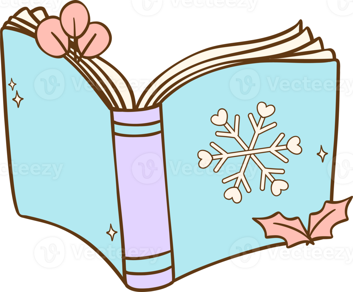 Groovy Pastel Winter Bookish png