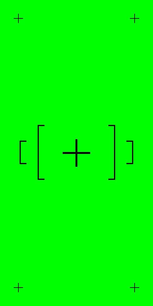 Vertical green screen for chromakey . Features motion tracking markers for social media content. flat illustration. vector