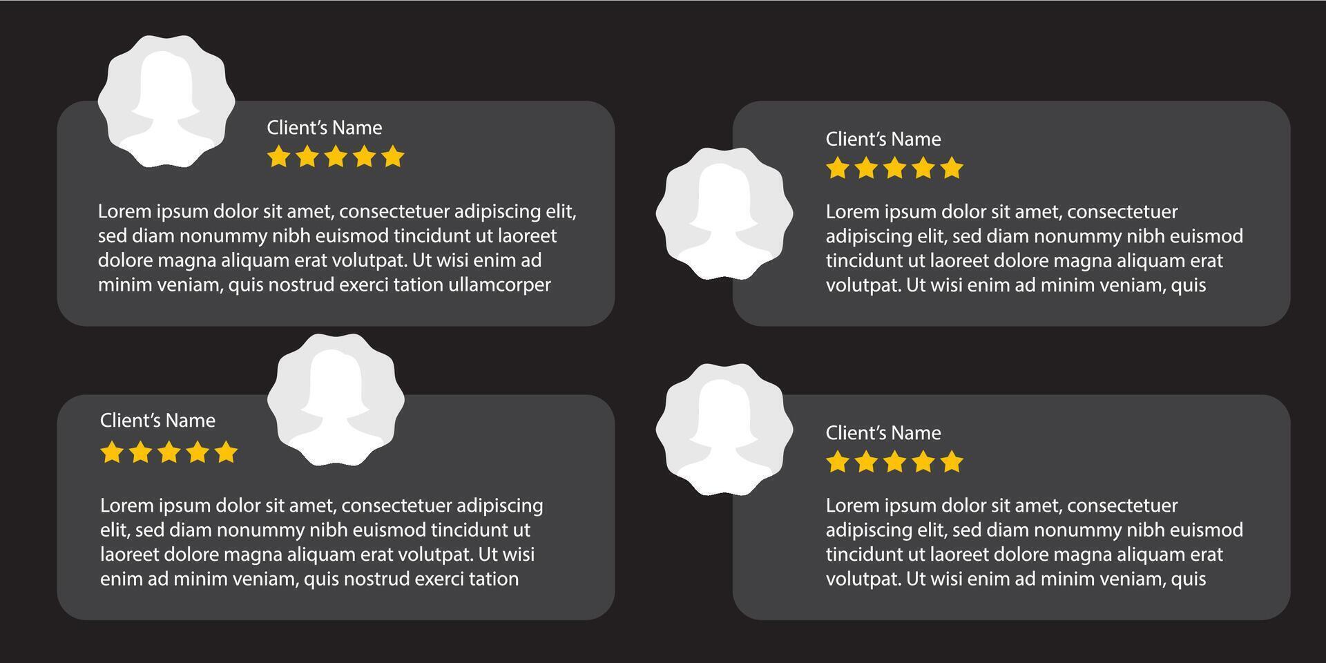 Social media review templates. Square beige featuring customer feedback in speech bubbles, star ratings, and profile icons. Perfect for testimonial sharing. vector
