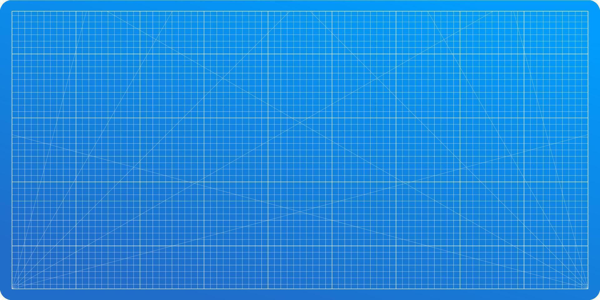 Blueprint background for tech and architecture. Grid paper wireframe texture for notes, graphs, and documents. Cutting mat with metric scale grid. vector