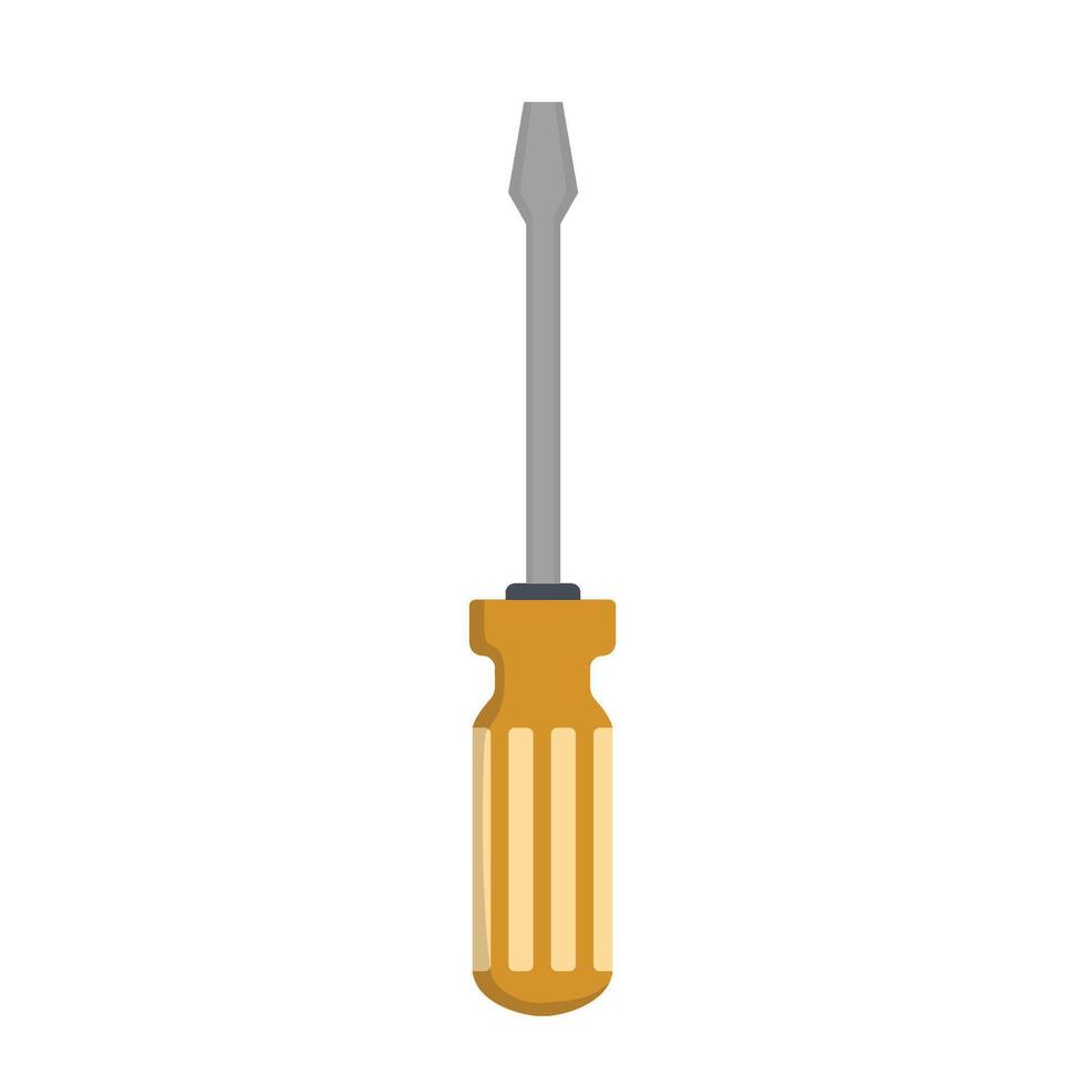 screwdriver tool icon image illustration design orange and yellow vector