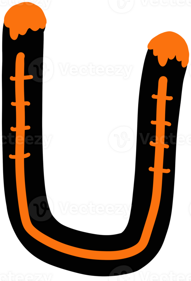 Spooky Bloody Pumpkin Halloween Alphabet U png