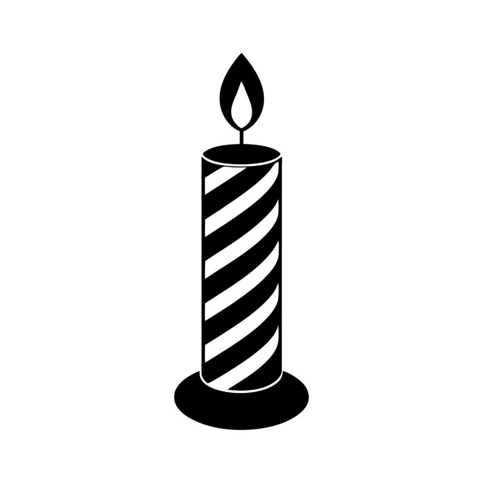 Festive Christmas Candle Silhouette Graphics . Holiday Design Elements vector