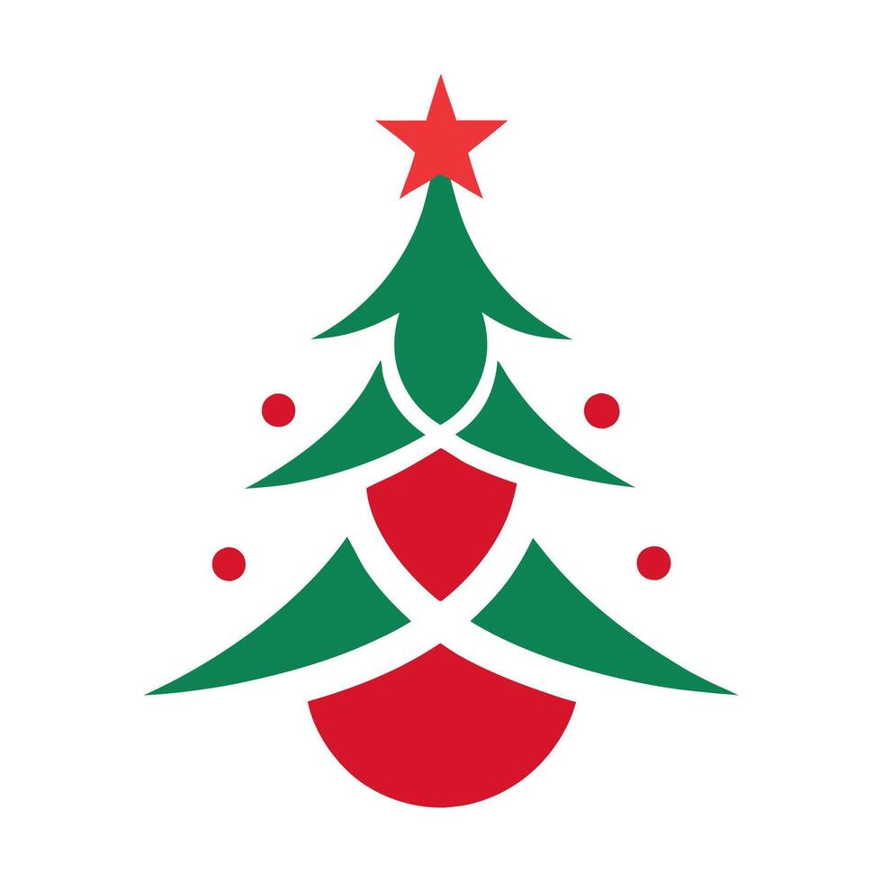 Christmas Logo Icon Minimalist and Creative Design on White Background vector