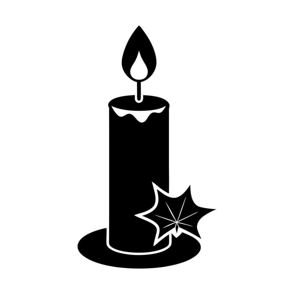 Christmas Candle Silhouette Art Set Holiday Decorative Design Elements vector