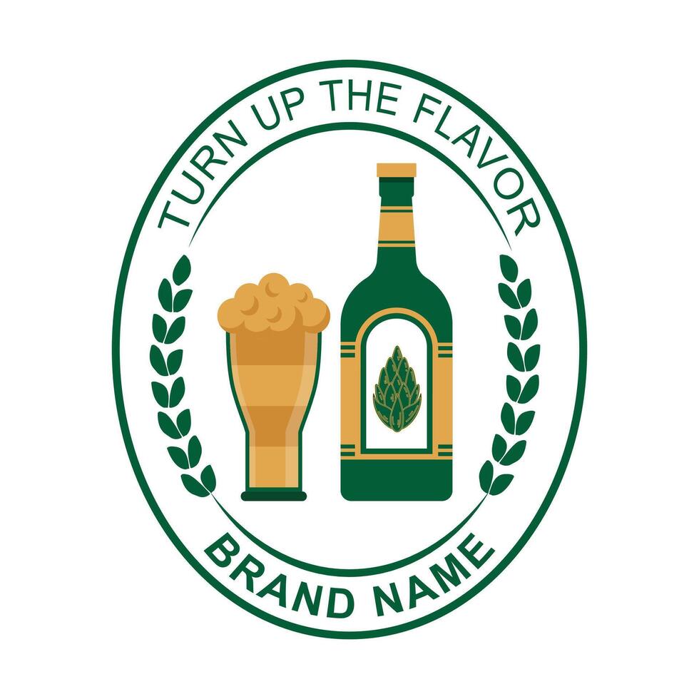 logo for drinking shop. turn up the flavor vector