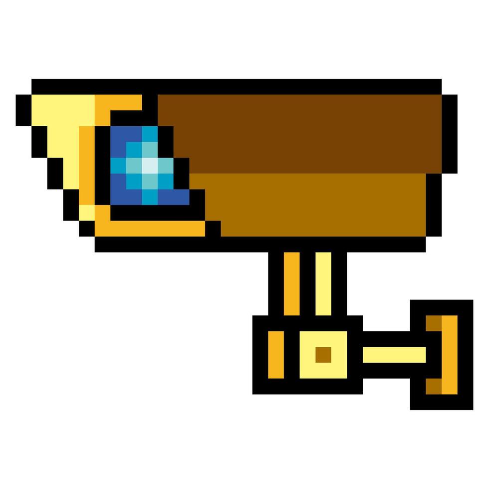 Security camera in pixel art style vector