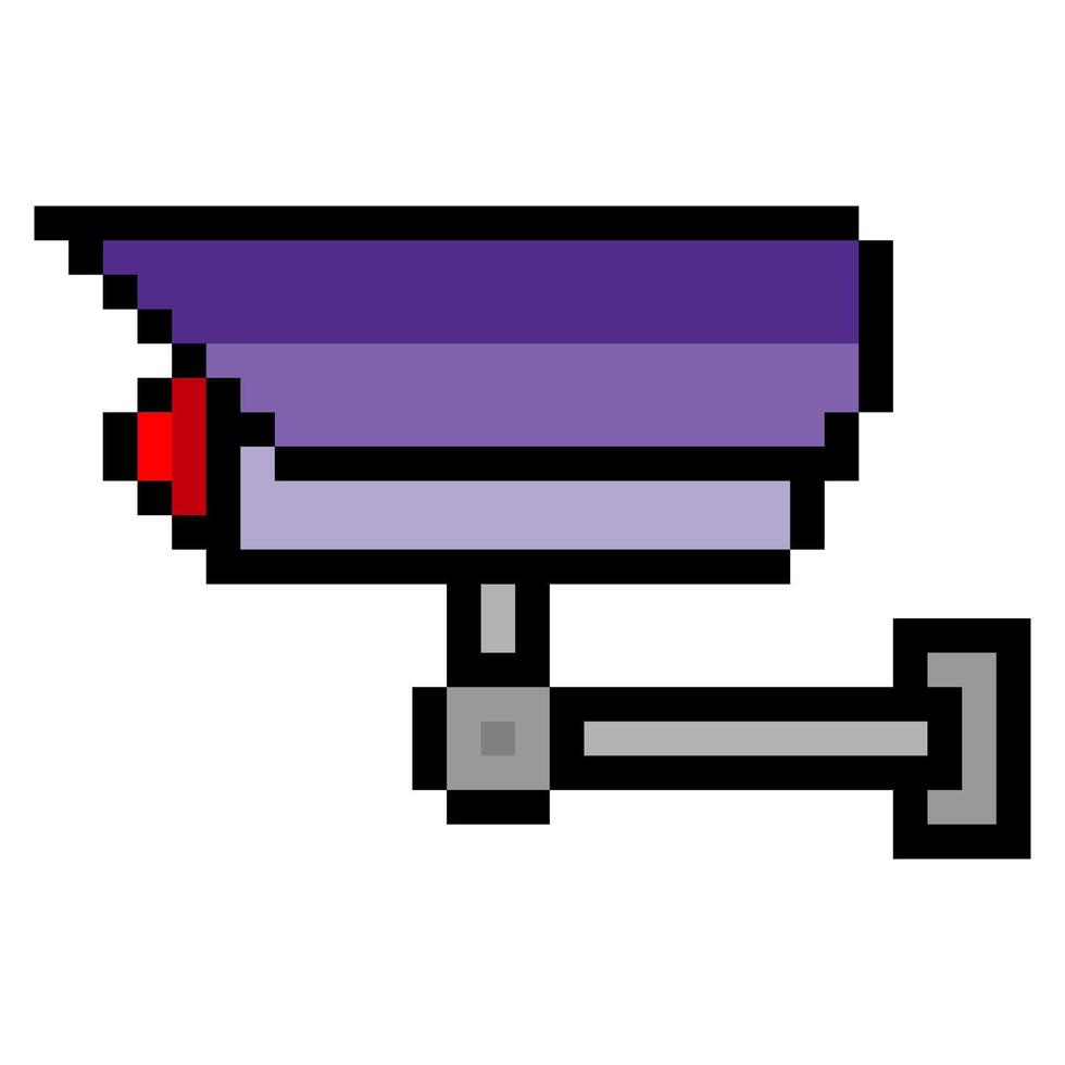 CCTV surveillance camera in pixel art style vector
