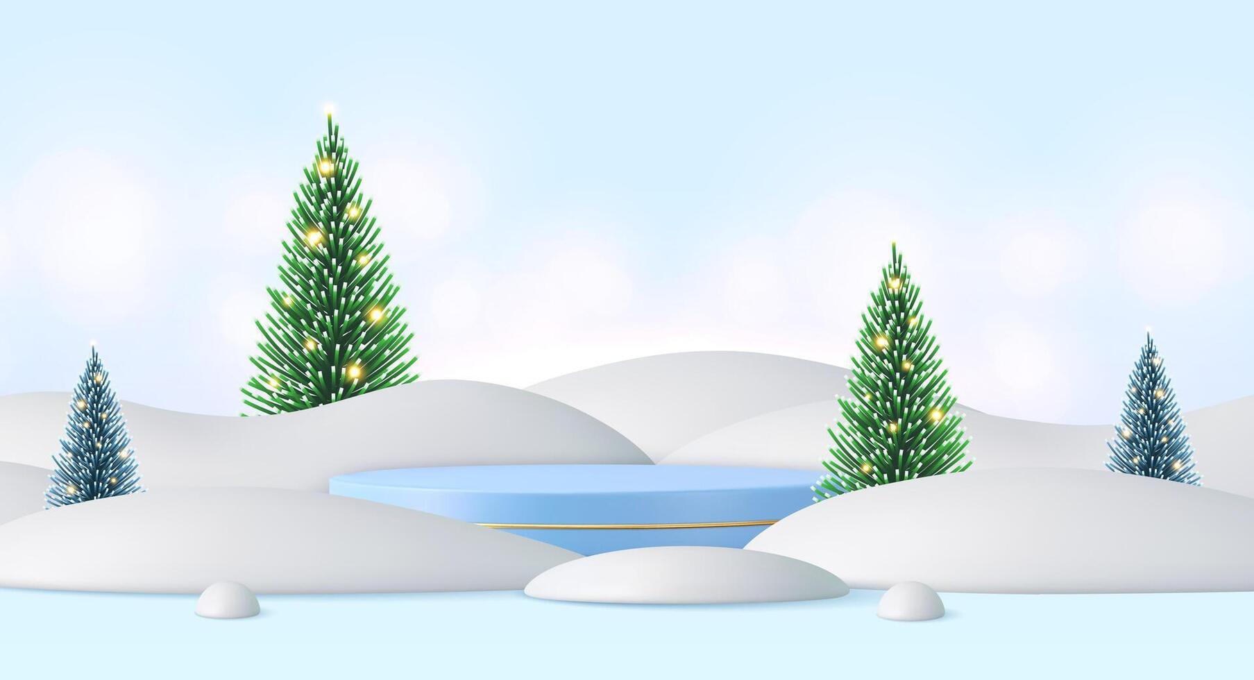 Holiday Christmas showcase blue background vector