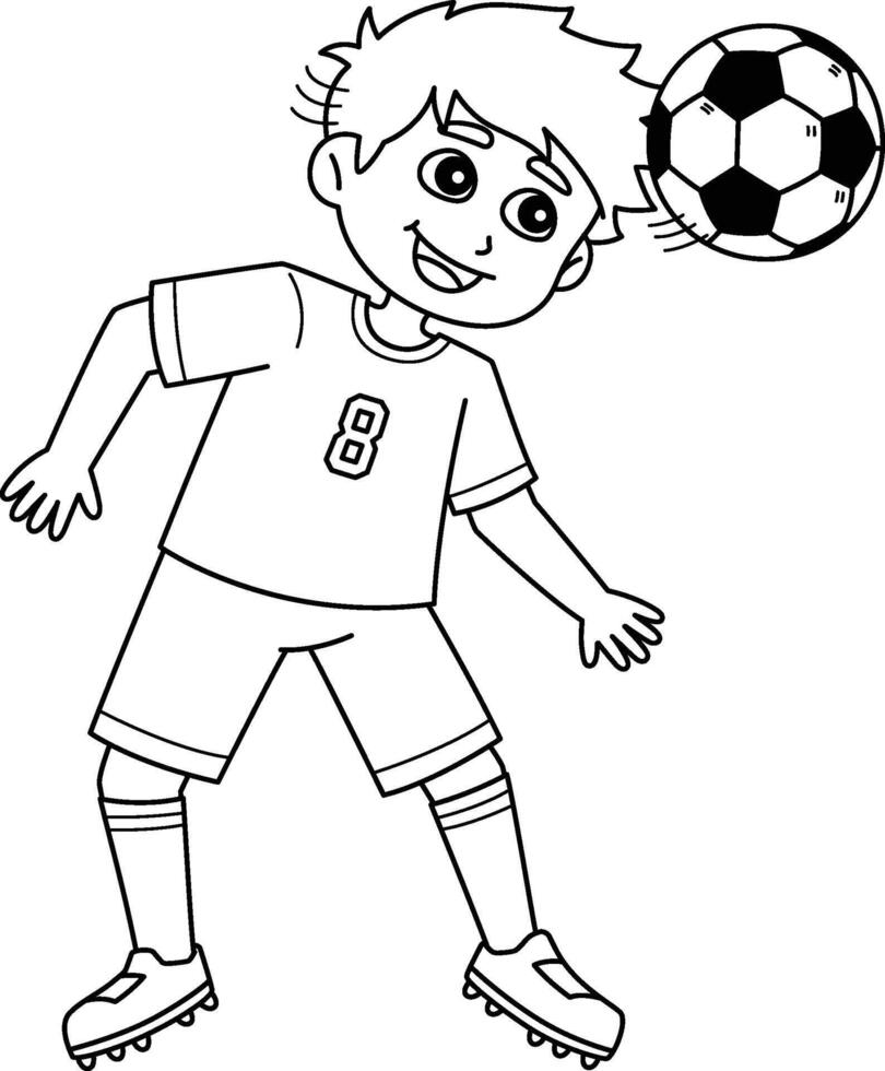 Male Soccer Player Attacking Ball Head Isolated vector