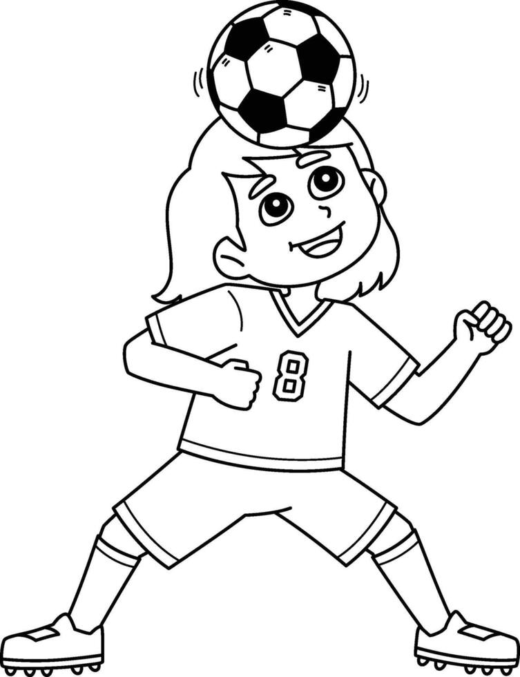 Female Soccer Player Balancing the Ball Isolated vector