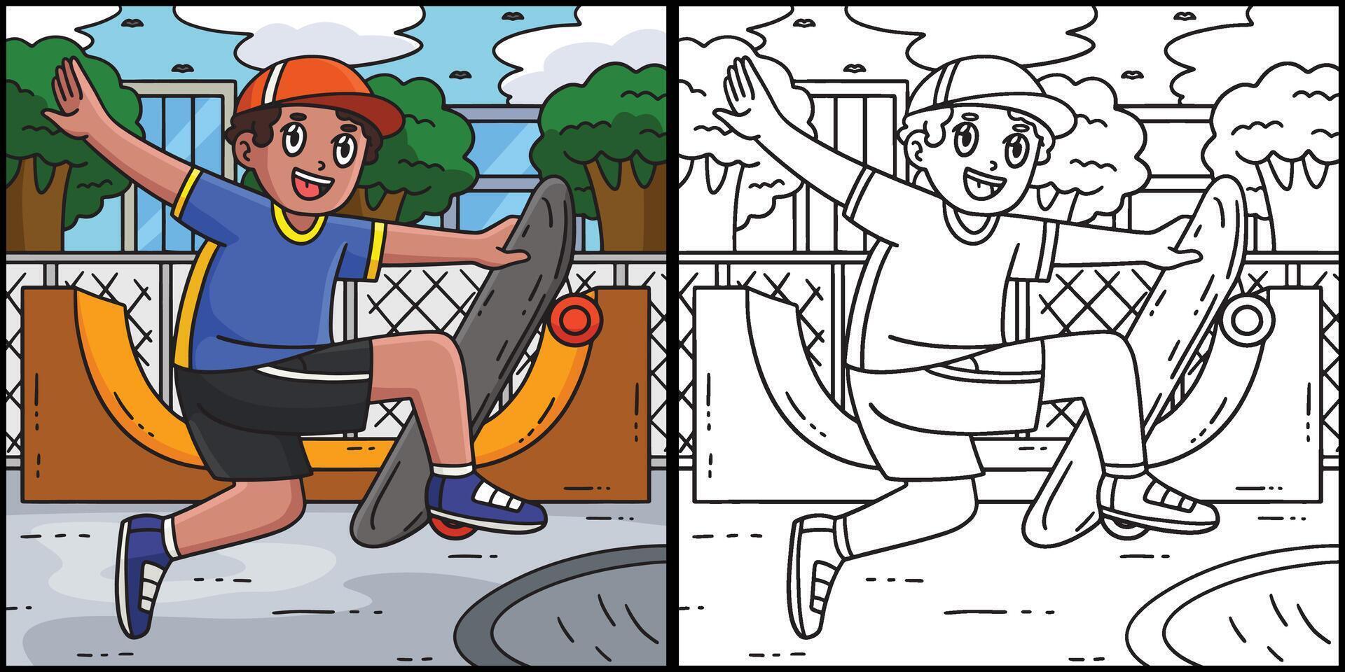 Skateboard Boy with the Airwalk Trick Illustration vector
