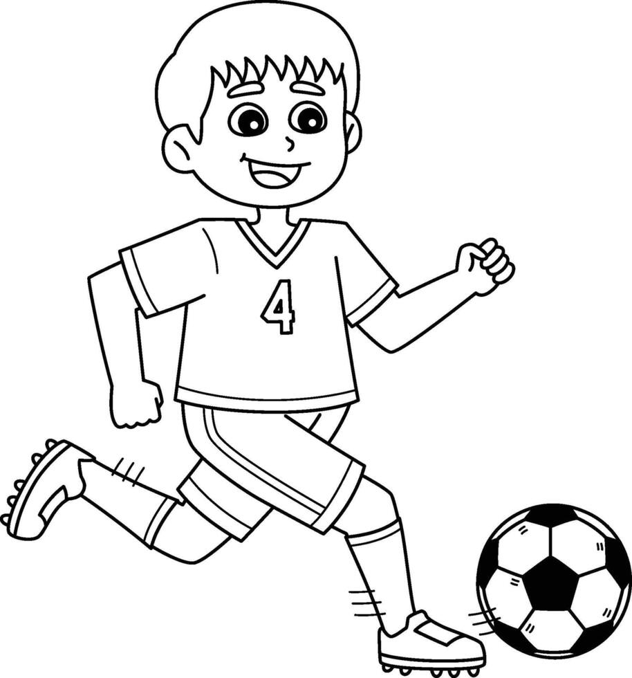 Male Soccer Player Running with the Ball Isolated vector