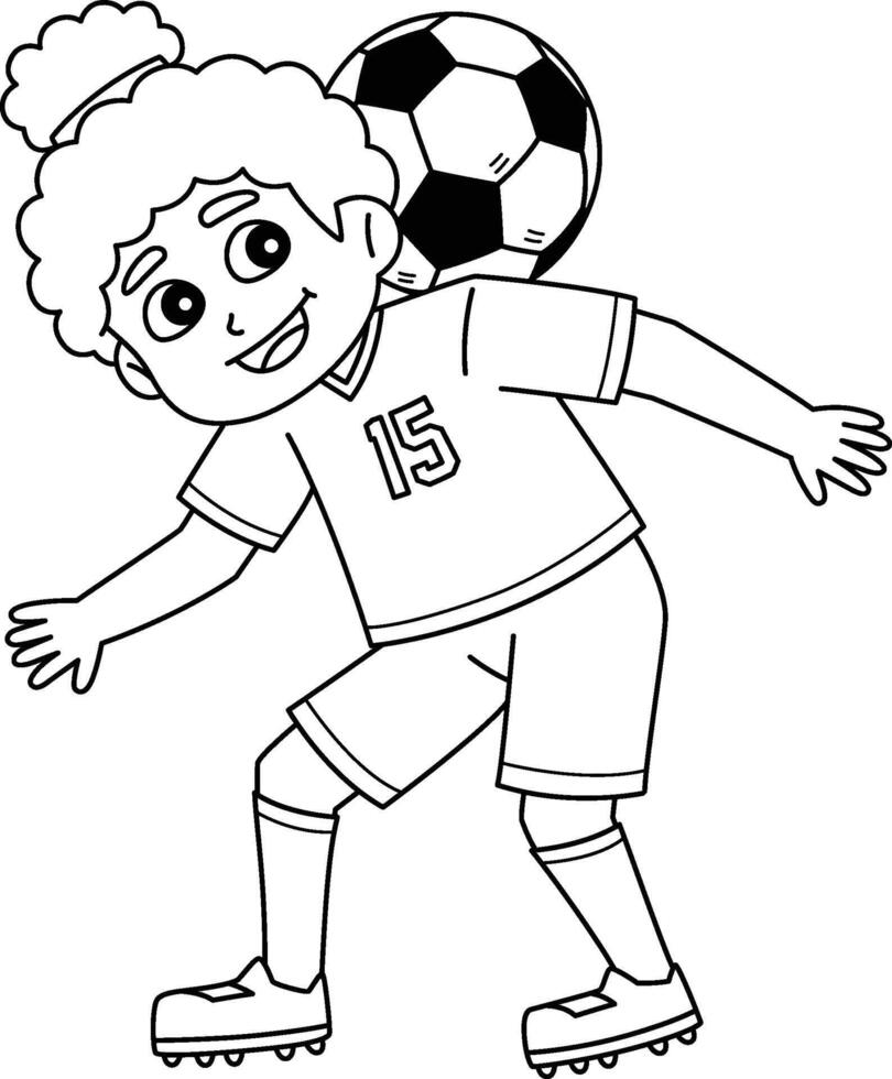Female Soccer Player doing the Neck Stall Isolated vector