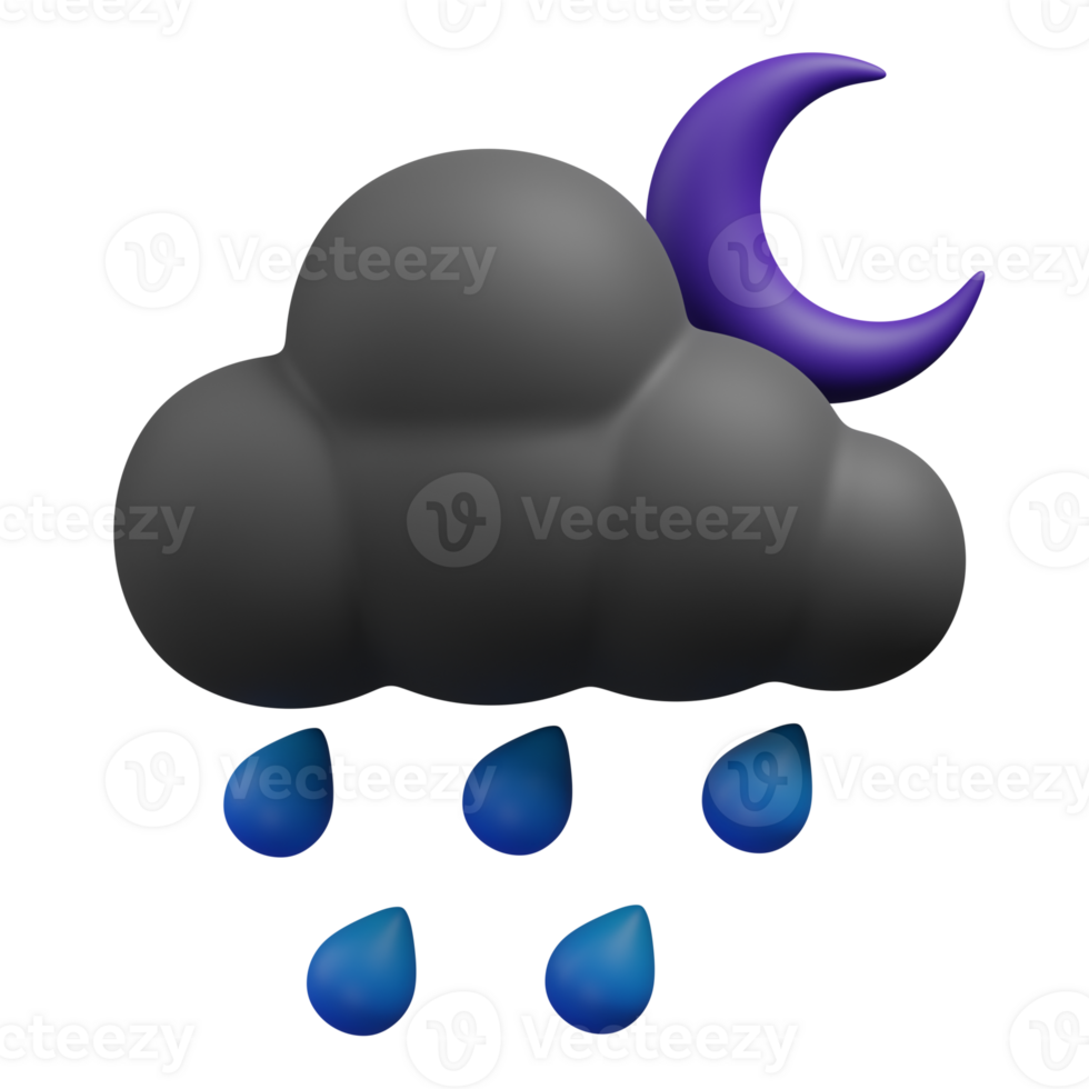 3d render Drizzling Night illustration png