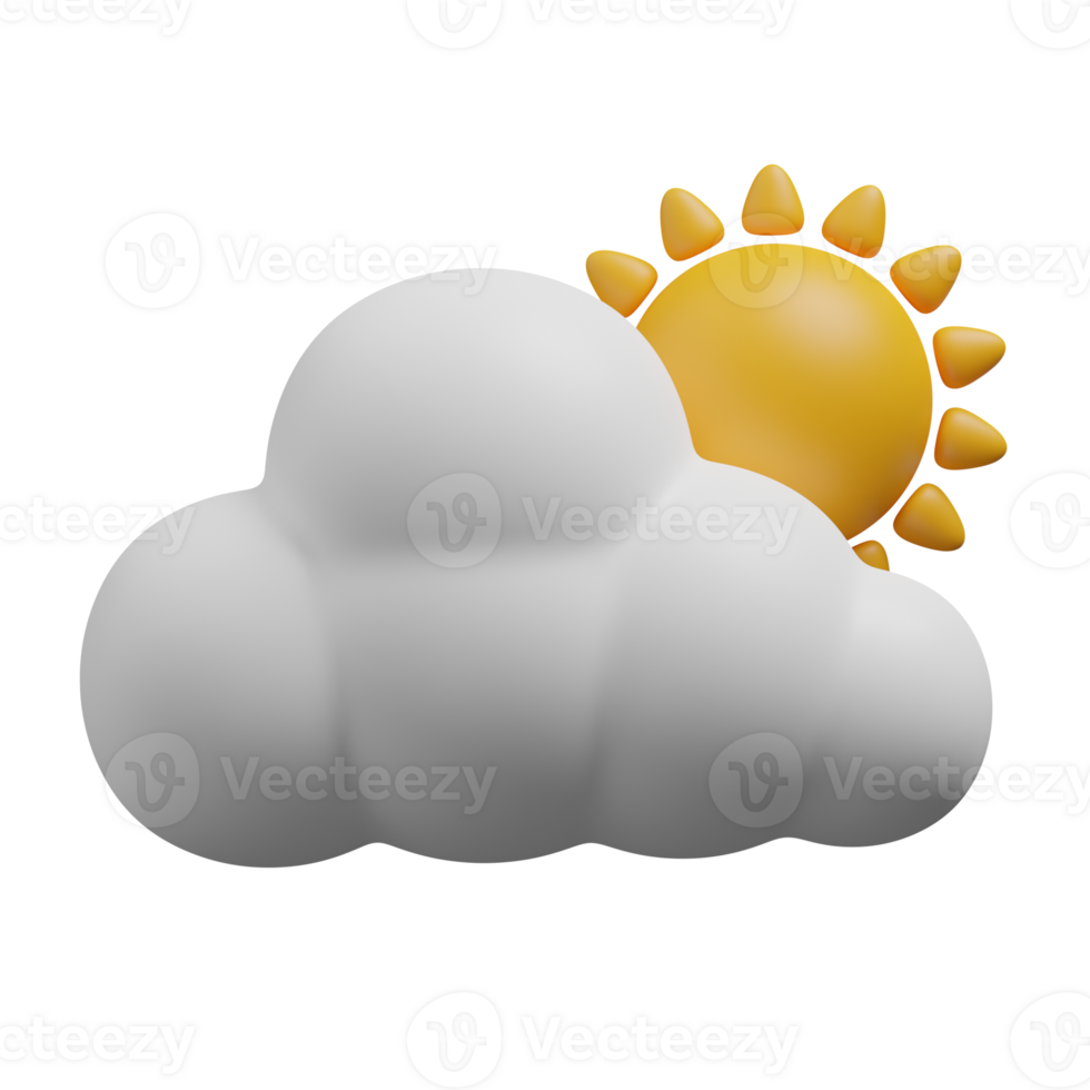 3d render cloudy day illustration png