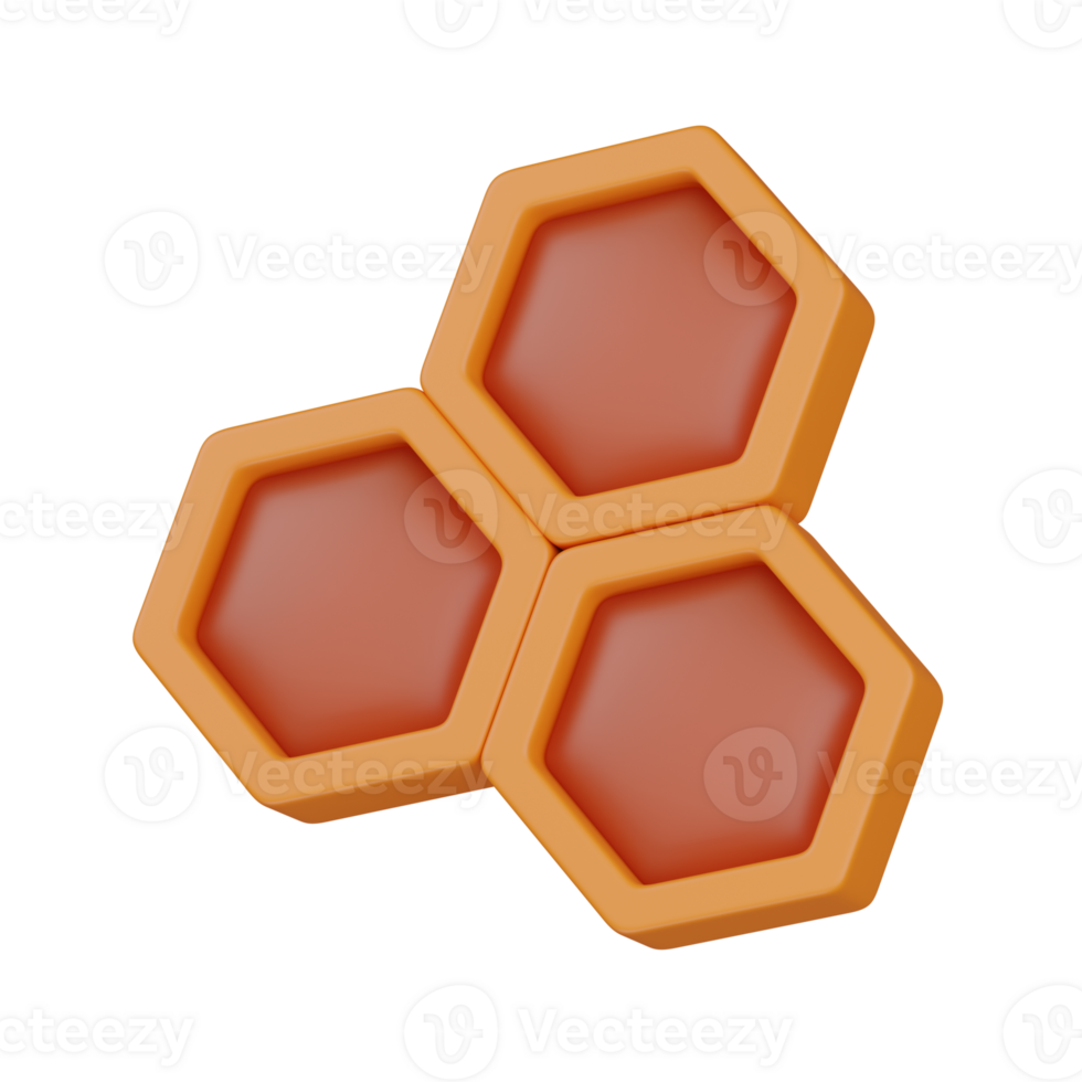 3d render Squared Honeycomb illustration png