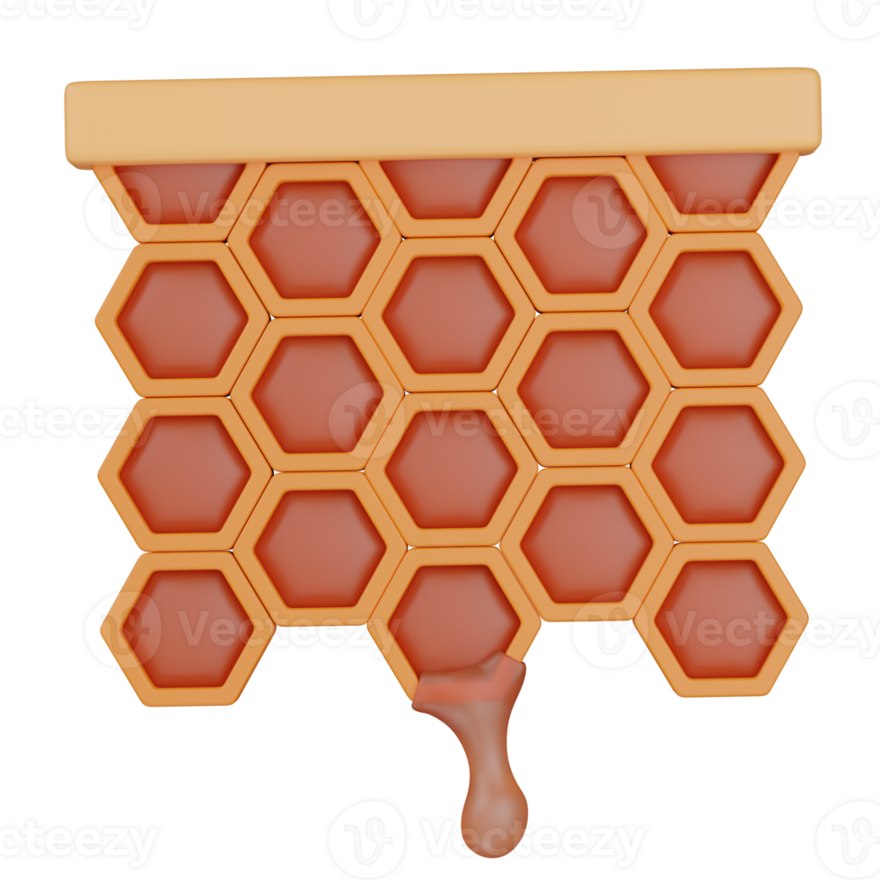 3d render Squared Honeycomb illustration png