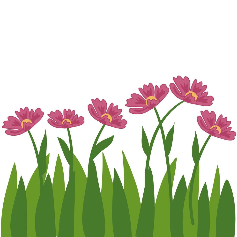 Green grass with flower vector