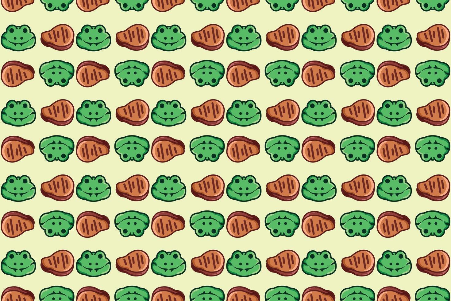 cute crocodile beef steak seamless pattern, cartoon wild animals background, baby clothing illustration vector