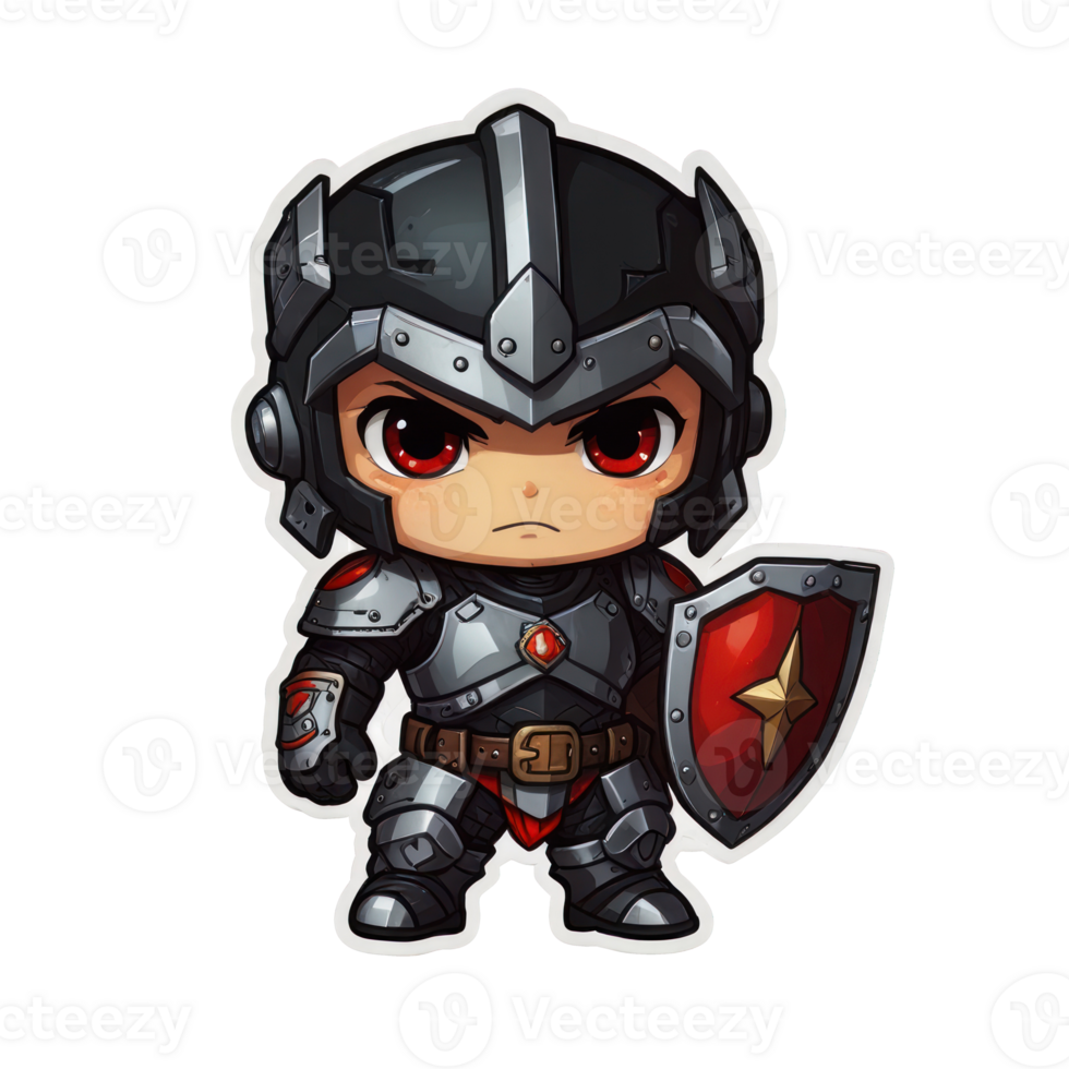 a cartoon character in armor with red eyes png