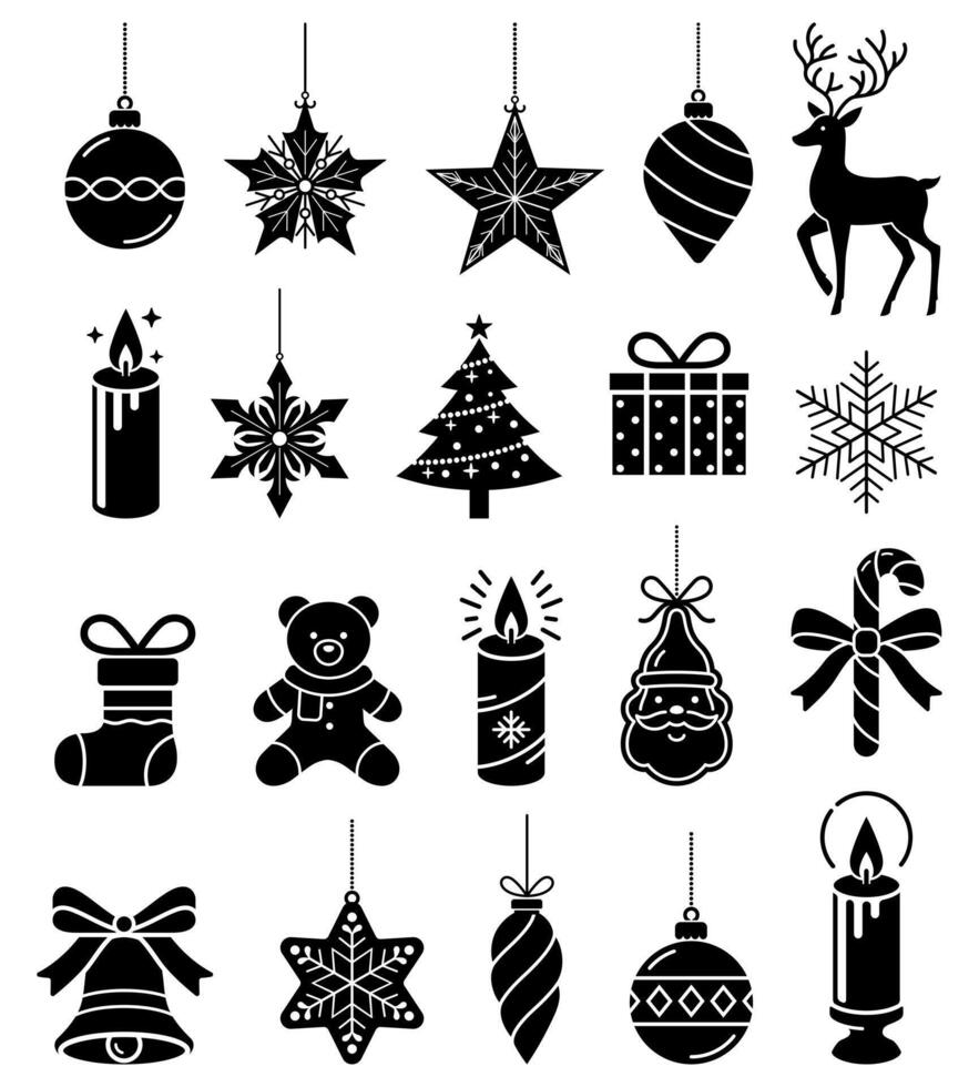 Christmas decorations icon vector
