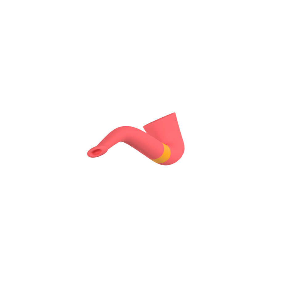Pink flexible pipe on a white background in modern style png