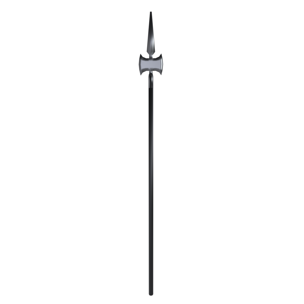 Medieval spear resting on a neutral background png