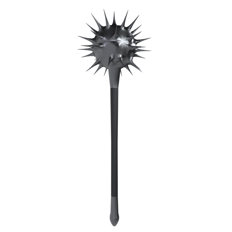 A medieval spiked mace displayed on a simple background png